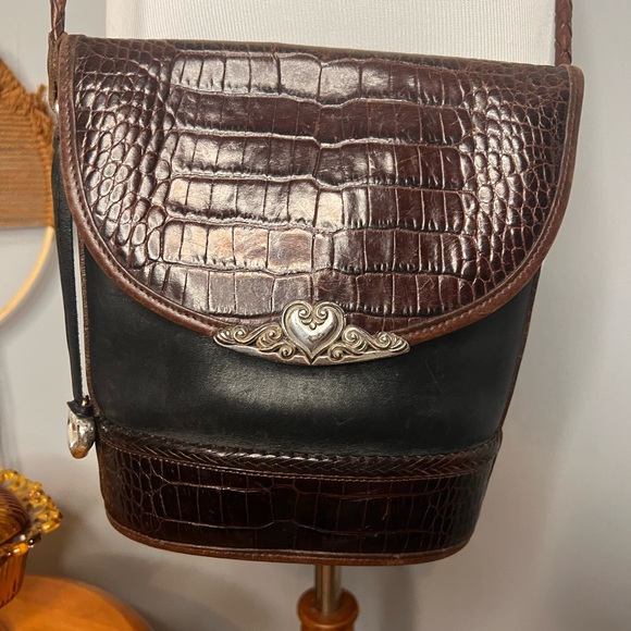 Brighton two tone alligator embossed vintage bucket bag purse - Picture 1 of 10